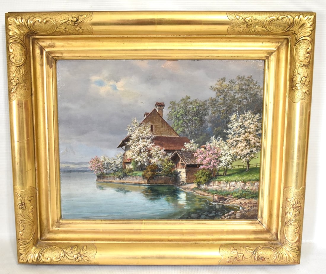 O/B CHERRY/APPLE BLOSSOMS SIGNED A. METHFESSEL 1903 (1 of 9)