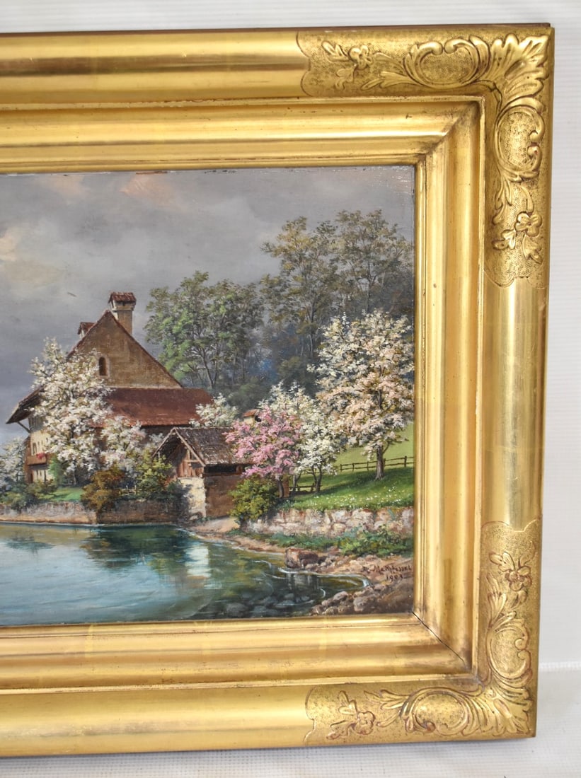 O/B CHERRY/APPLE BLOSSOMS SIGNED A. METHFESSEL 1903 - 5