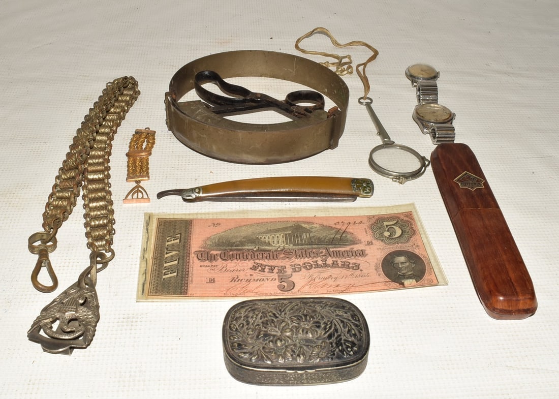 LOT COUNTRY COLLECTABLES INCL. CONFEDERATE NOTE: LOT COUNTRY COLLECTABLES INCL. CONFEDERATE NOTE