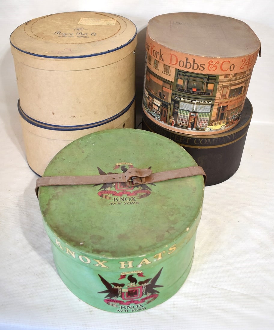 LOT (4) VINTAGE/ANTIQUE MEN'S HATS INCL. TOP HAT (1 of 17)