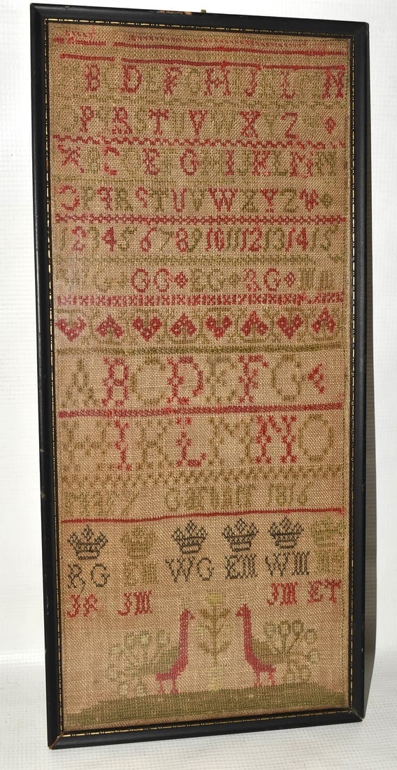 ENGLISH ALPHABET NEEDLEPOINT SAMPLER BY MARY GAMIT 1816 (1 of 6)