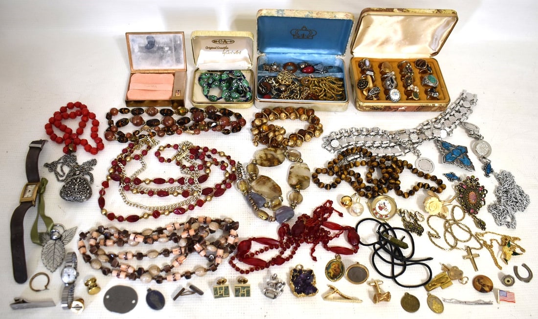 LOT ASSORTED STERLING COSTUME JEWELRY (1 of 15)