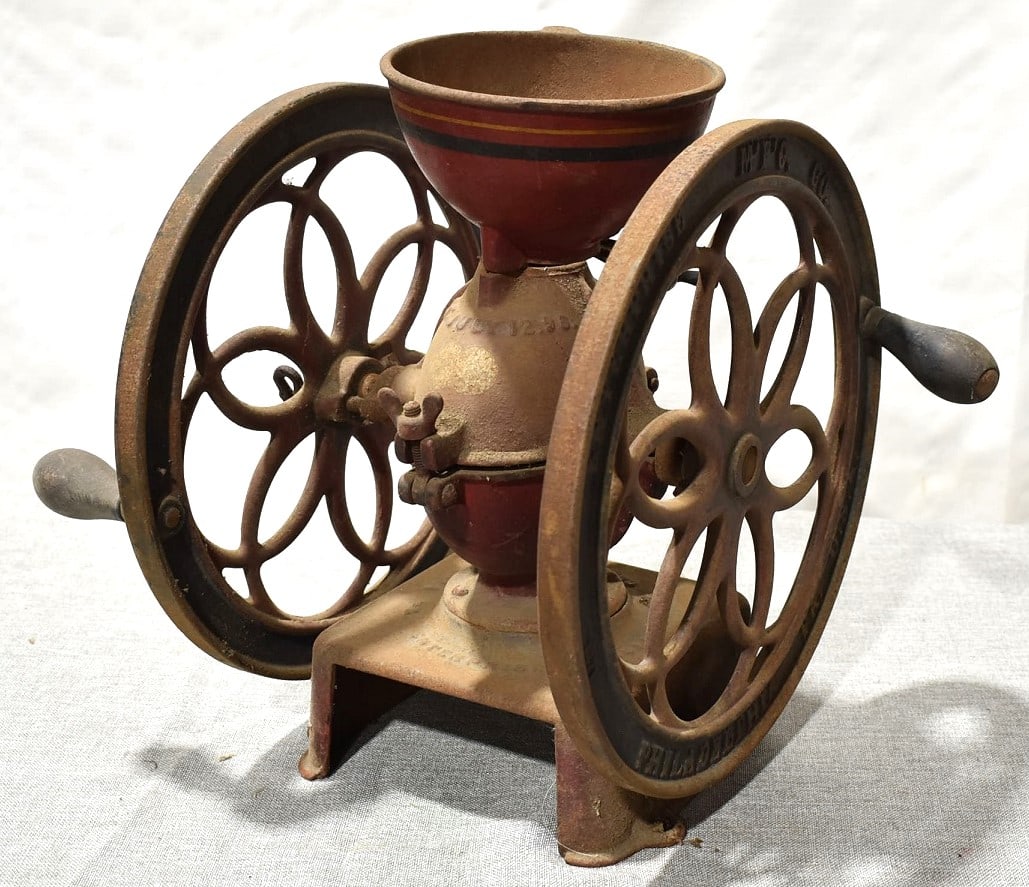 ENTERPRISE OPEN TOP COFFEE GRINDER, 19TH C., 14" X 13" (1 of 6)