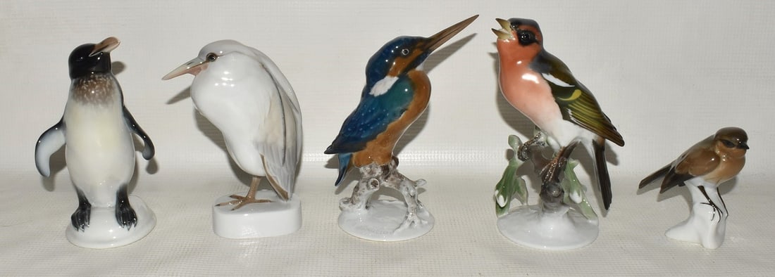 LOT (5) ROSENTHAL BIRDS; TALLEST 6 1/2" (1 of 8)