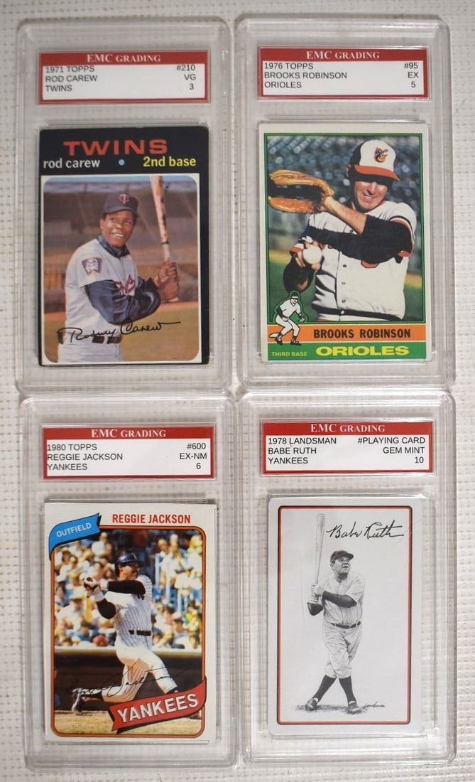 LOT(4) GR. BBALL CARDS INCL.RUTH/JACKSON/ROBINSON&CAREW (1 of 5)