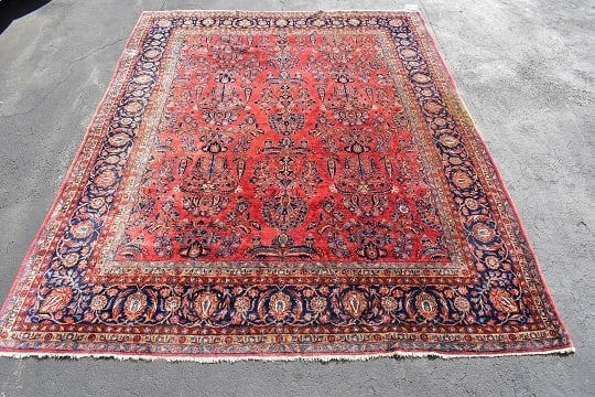 LARGE ORIENTAL SAROUK CARPET, C. 1920, 106" X 138" (1 of 6)