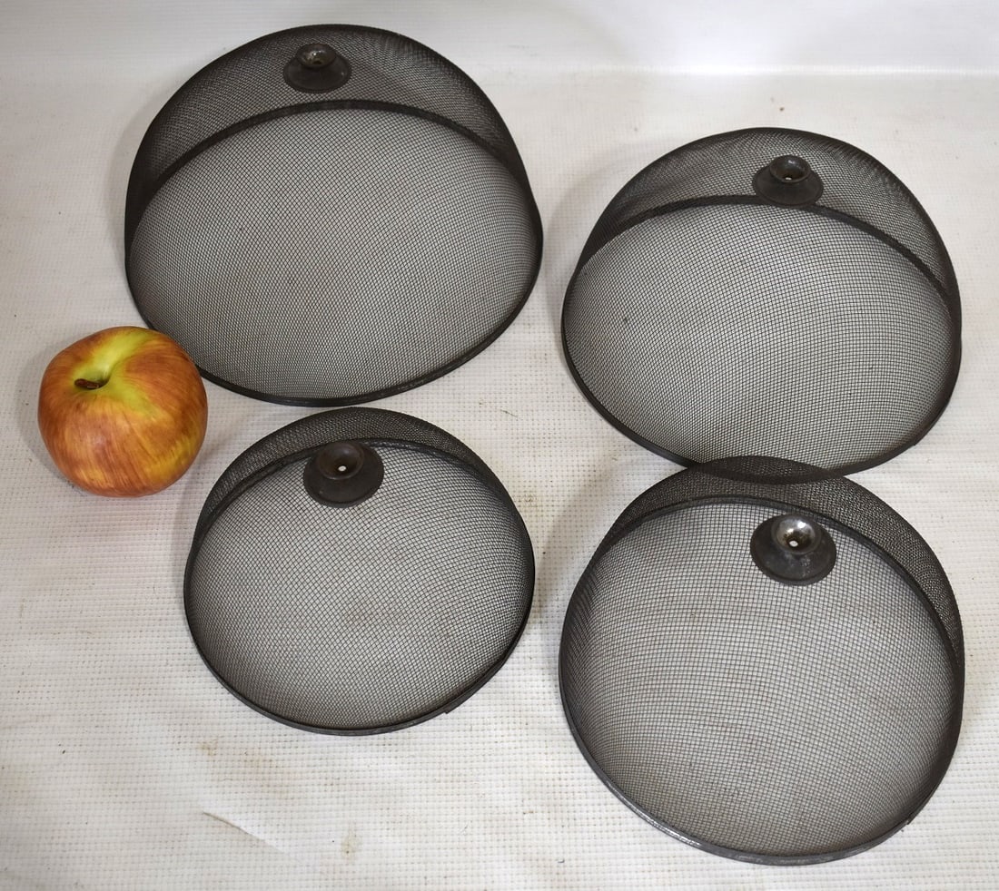 SET (4) JOHNSON'S IMPROVED DISH/PIE COVERS, 19TH C. - 2