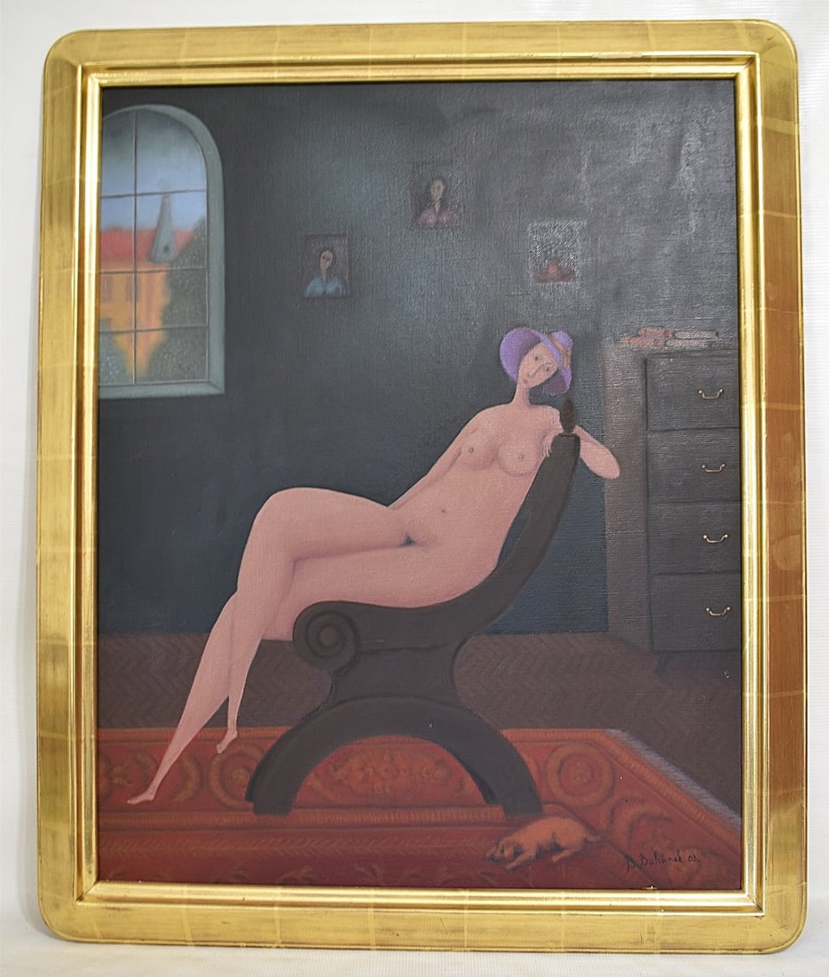 O/C NUDE, SIGNED B. BAHUNER, '83 (1 of 3)
