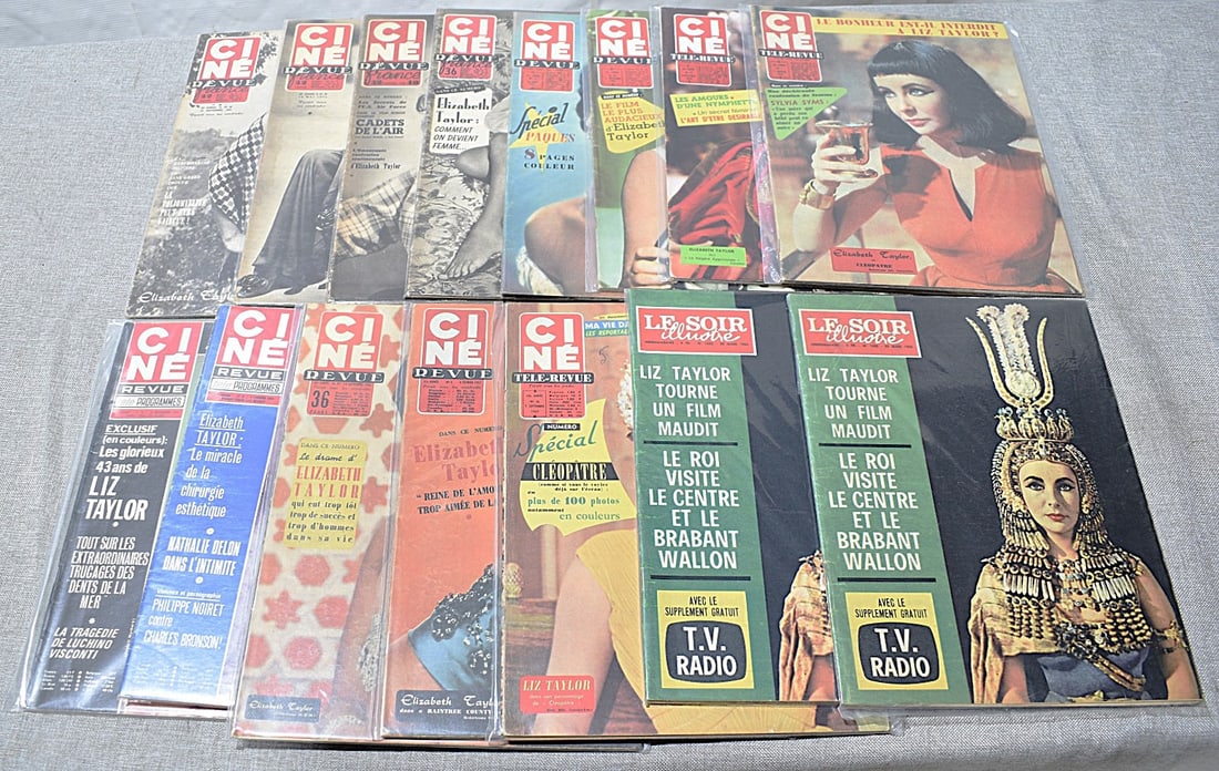 LOT ASSORTED VINTAGE ELIZABETH TAYLOR (1932-2011) COVER: LOT ASSORTED VINTAGE ELIZABETH TAYLOR (1932-2011) COVER/MAGAZINES, C. 1950/60'S/70'S