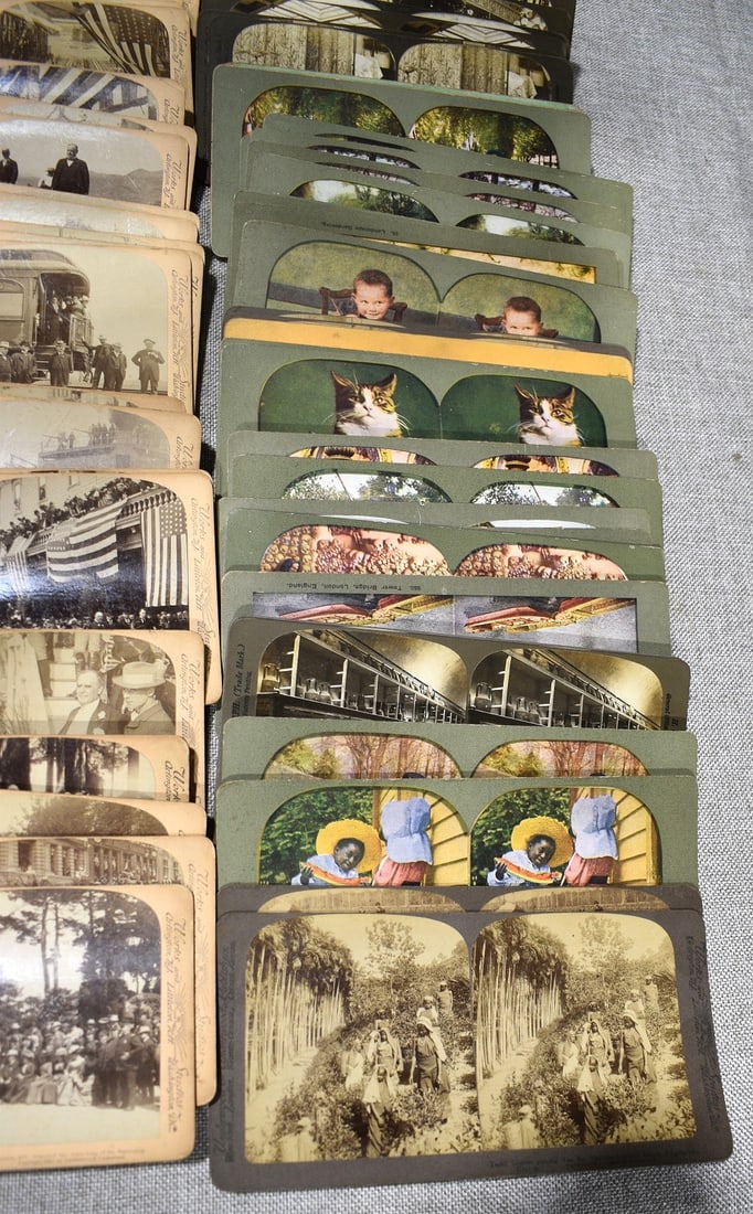 LOT ASSORTED STEREOPTIC VIEW CARDS, 19/20TH C. - 2