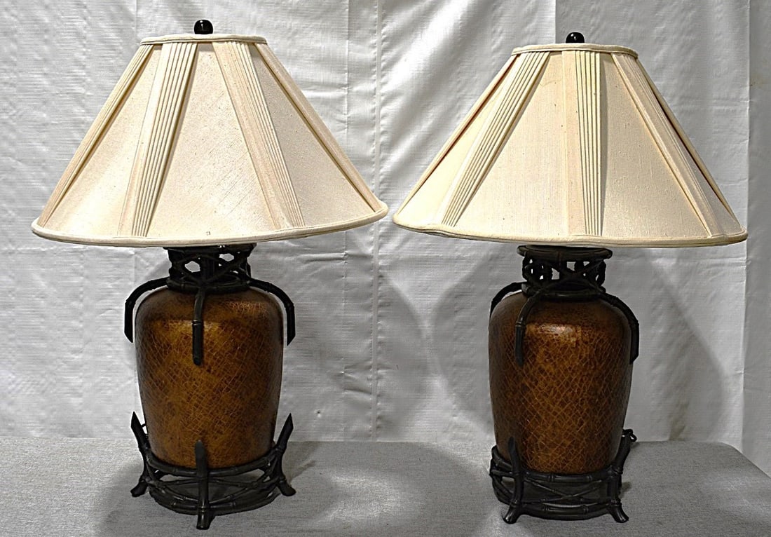 PR. JAPANESE IRON (BRONZE) MOUNTED TABLE LAMPS (1 of 9)