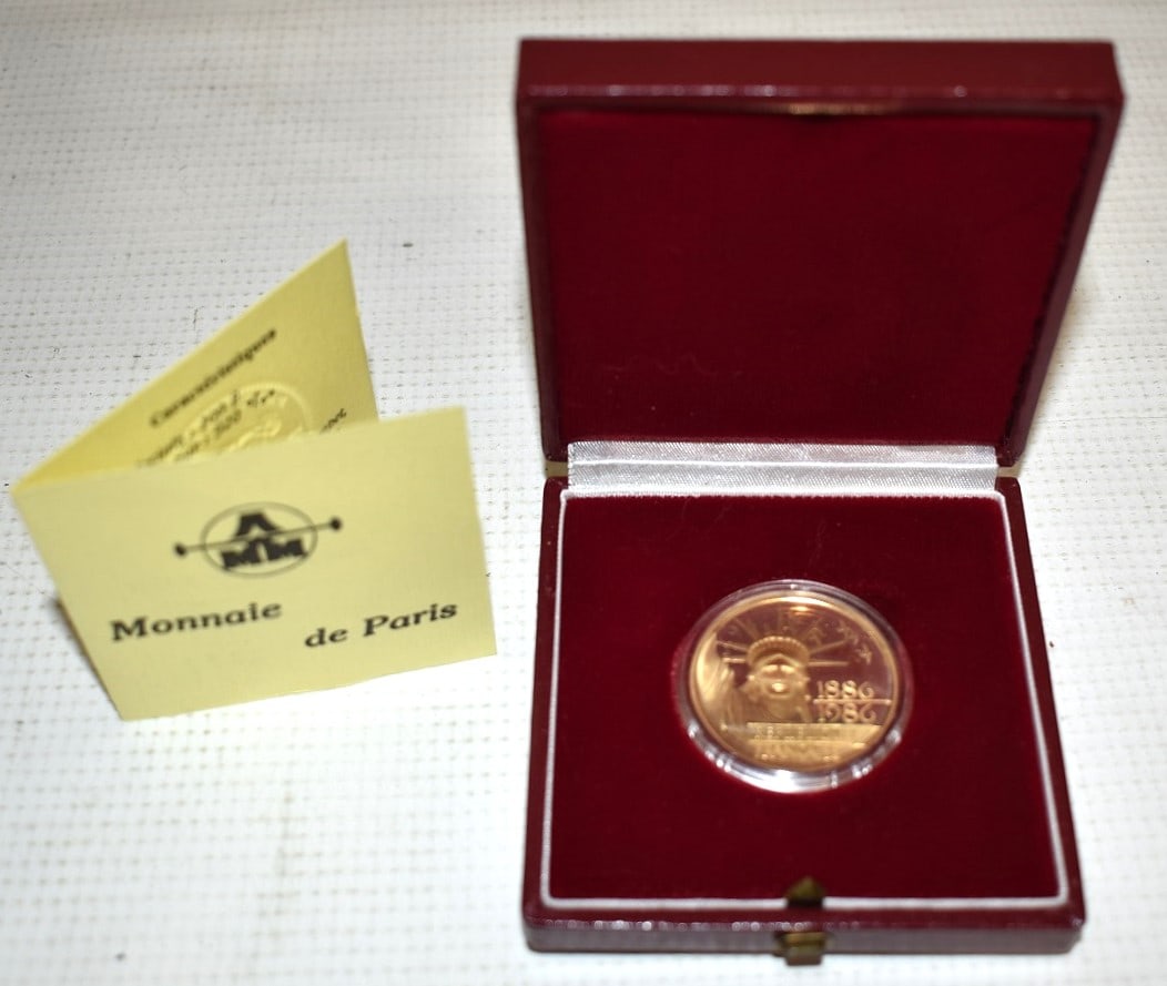 FRENCH COMMEMORATIVE GOLD COIN 1886-1986 100 FRANCS (1 of 5)