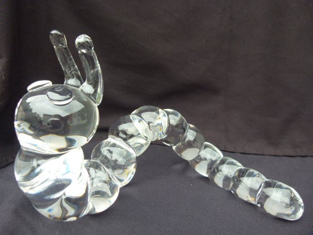 Vintage Steuben Glass Caterpillar Signed 20th c.: Vintage Steuben Glass Caterpillar Signed Steuben 20th c.H 7 x L 12A Piece from Dr. Allyn's Personal Collection
