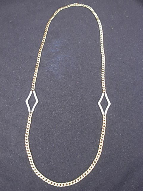 Chimento 18kt Cuban Link Gold & Diamond Necklace c1960: Chimento 18kt.Cuban Link Yellow/White Gold & 2 kt. Diamond Necklace c. 1960Weight 115.6 grams Length 36"