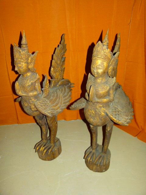 PR.CARVED GILT TIBETAN TEMPLE FIGURES 19/20TH C. (1 of 3)