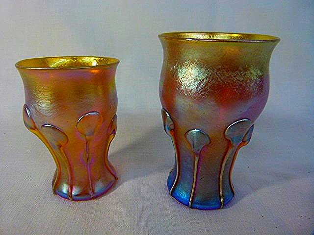 LOT (2) TIFFANY FAVRILE ART GLASS CABINET VASES C.1900 (1 of 5)