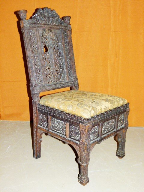 ANGLO INDIAN TEAKWOOD SIDE CHAIR 18/19TH C. (1 of 3)