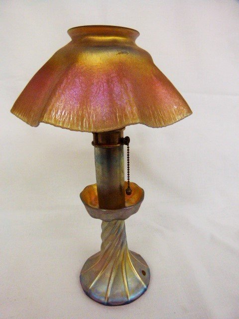 TIFFANY CANDLESTICK LAMP C.1910 (1 of 8)