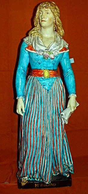 FRENCH MAJOLICA M.ROLAND FULL LENGTH FIGURE 19/20TH C. (1 of 3)