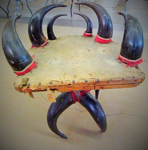 TEXAS LONG HORN REVOLVING CHAIR 19TH C. (1 of 3)