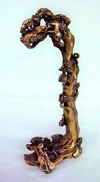 CHINESE SILVER/BRONZE SCHOLARS SCULPTURE 19/20TH C. (1 of 6)