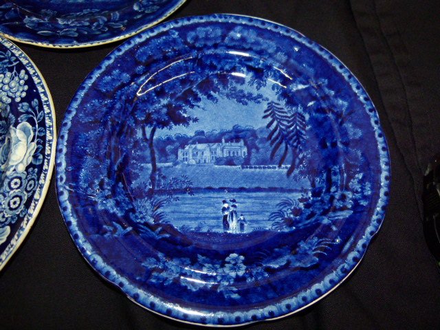 LOT (7) HISTORIC BLUE STAFFORDSHIRE/FLO BLUE 19TH C (1 of 9)
