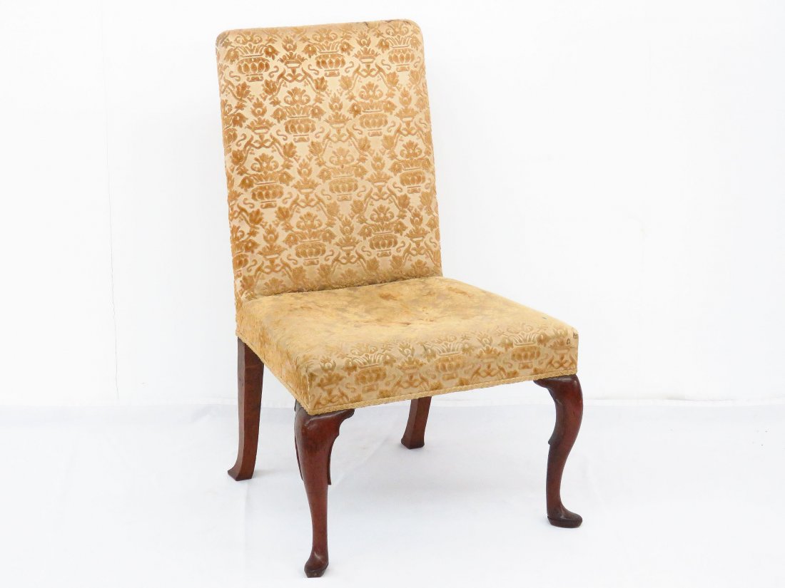 CHIPPENDALE CARVED MAHOGANY SLIPPER FOOT CHAIR 18TH C (1 of 6)