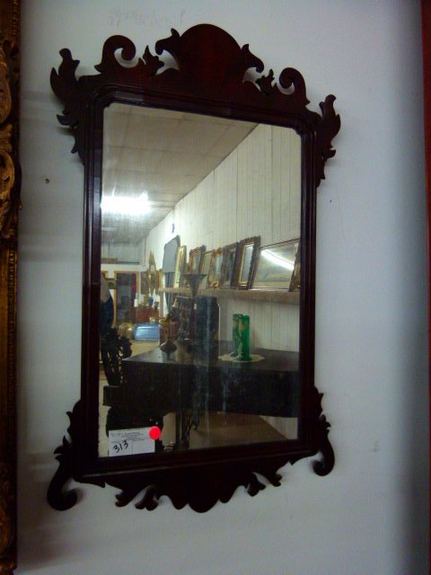CHIPPENDALE MAHOGANY MIRROR 18TH C. (1 of 7)