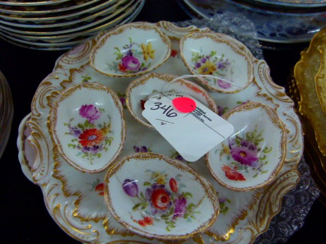 LOT (4) DRESDEN/MINTON OYSTER PLATES 19TH C. (1 of 5)