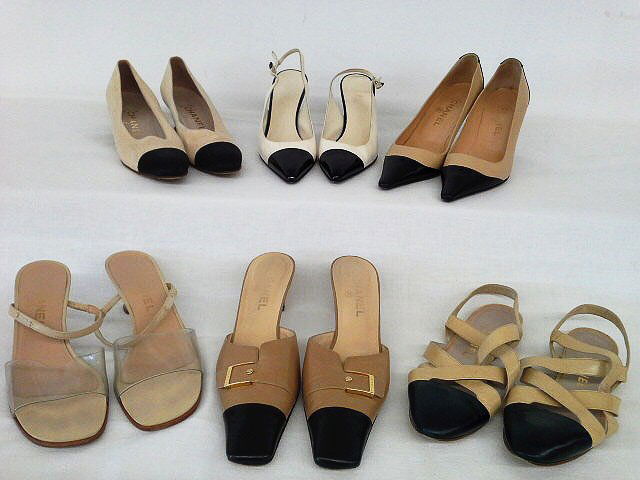 6 PR VINTAGE DESIGNER SHOES CHANEL SZ 8 (1 of 7)