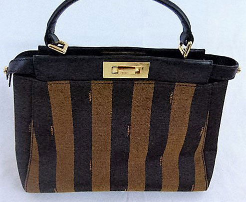 VINTAGE FENDI CANVAS PEEKABOO HANDBAG (1 of 4)