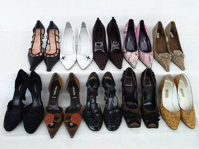 10 PR VINTAGE DESIGNER SHOES INCL. GUCCI, ARMONI, (1 of 10)