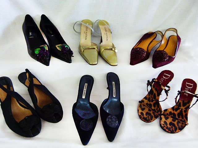 6 PR VINTAGE DESIGNER SHOES INCL. VUITTON, DIOR, (1 of 10)