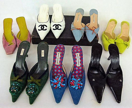 7 PR VINTAGE DESIGNER SHOES INCL. ROSSI, PRADA, CHANEL, (1 of 8)