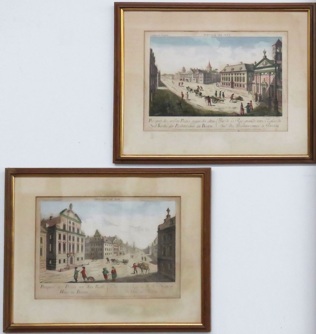 LOT (2) H/C STEEL ENGRAVINGS "VIEWS OF BOSTON" BY FRANZ (1 of 3)