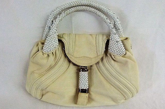 VINTAGE FENDI IVORY LAMBSKIN SPY BAG (1 of 8)