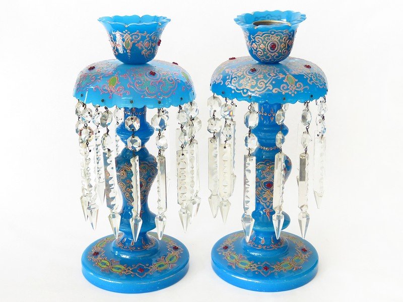 PR. FRENCH MANTLE CANDLE LUSTRES 19TH C. (1 of 7)