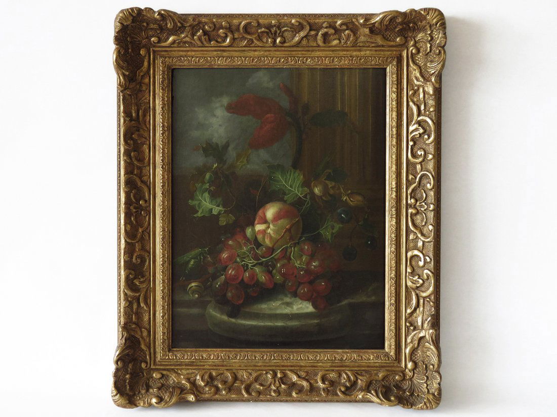 O/OAK PANEL STILL LIFE W/ INSECTS ABRAHAM TEIXEIRA 1777 (1 of 9)
