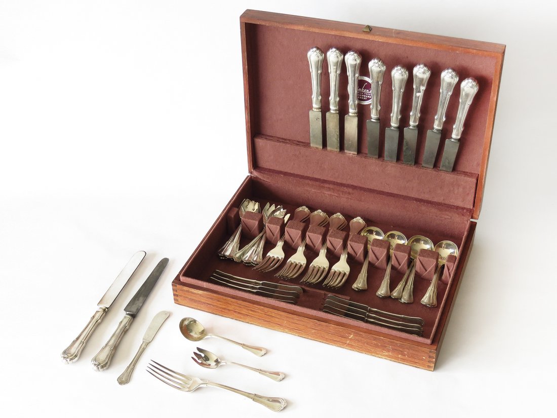 SET (56) GORHAM STERLING FLATWARE SERVICE 19/20TH C. (1 of 5)