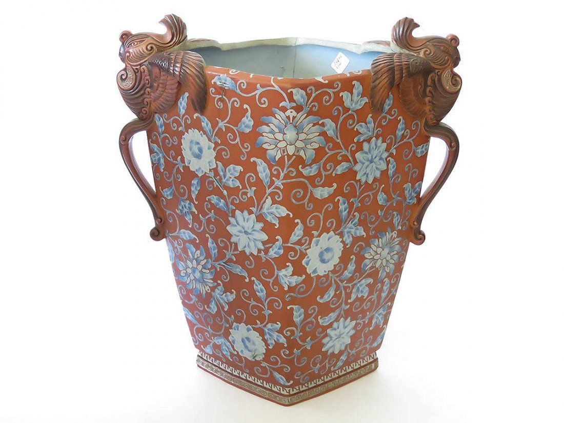 CHINESE STONEWARE PHOENIX GLAZE/DECORATED VASE 19TH C. (1 of 10)