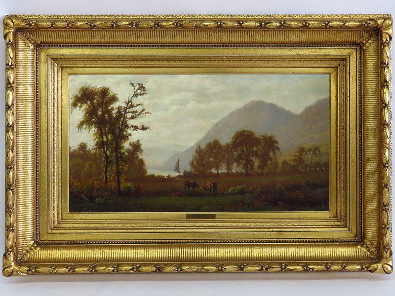 O/C "HUDSON RIVER VIEW" SIGNED R.L. PYNE 1874 (FINE (1 of 9)