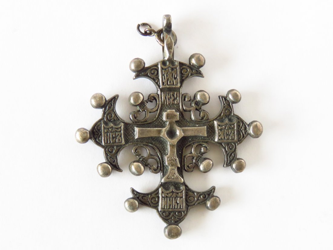 RUSSIAN SILVER CROSS 19TH C. (1 of 3)