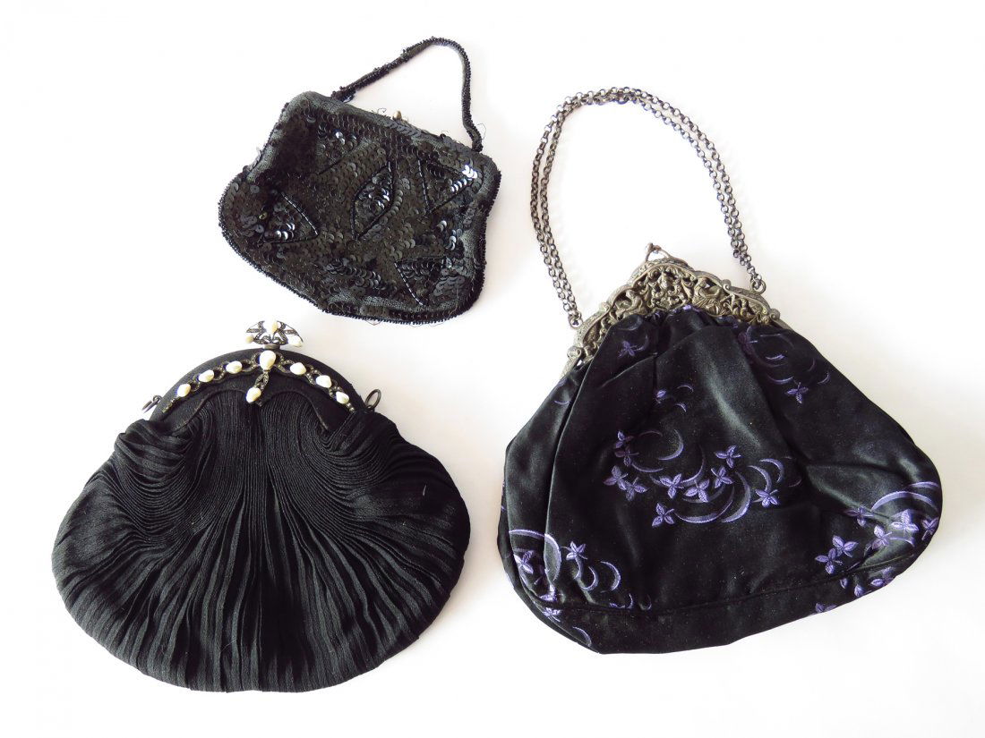 VICTORIAN/DECO LOT (3) EVENING BAGS 19/20TH C. (1 of 8)