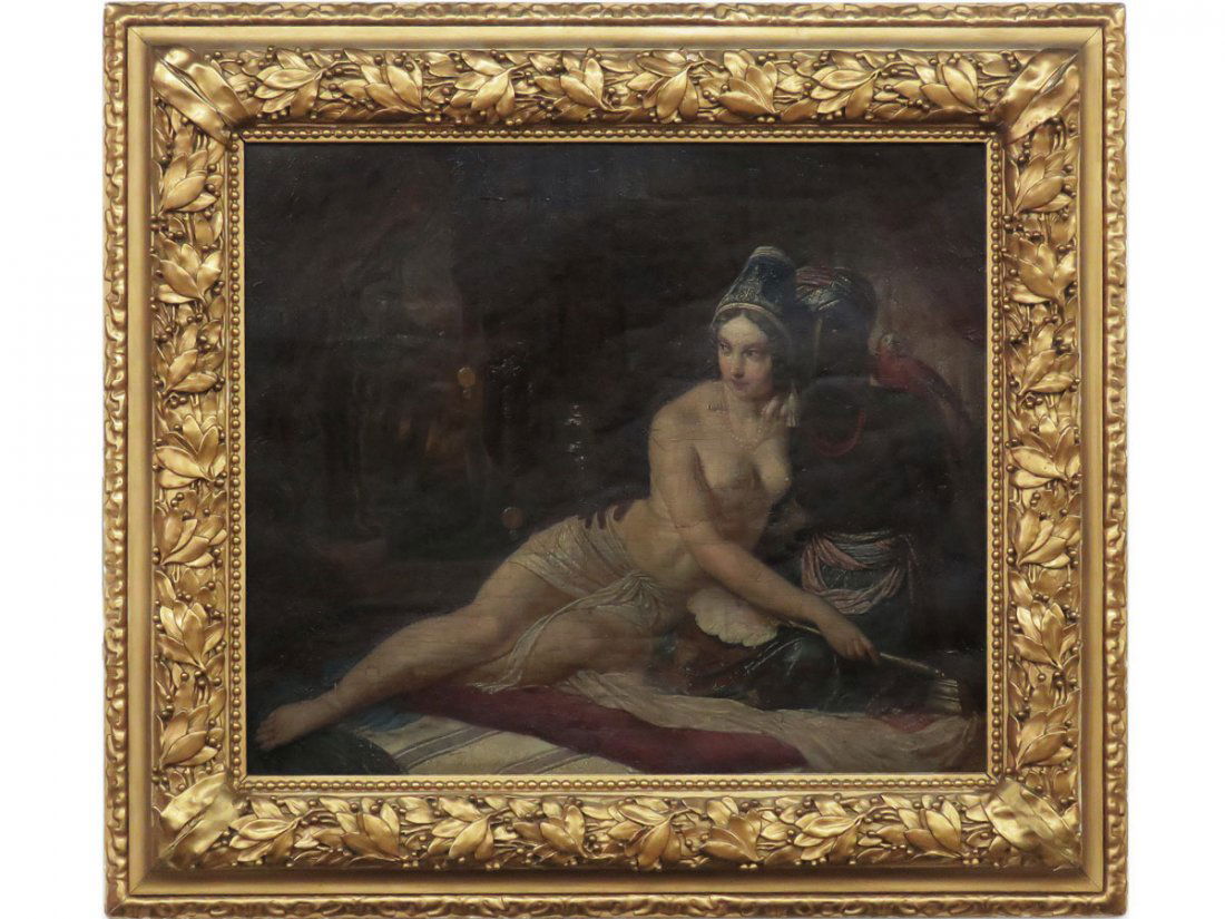 O/C RECLINING HAREM/NUDES UNSIGNED 19TH C. (1 of 10)