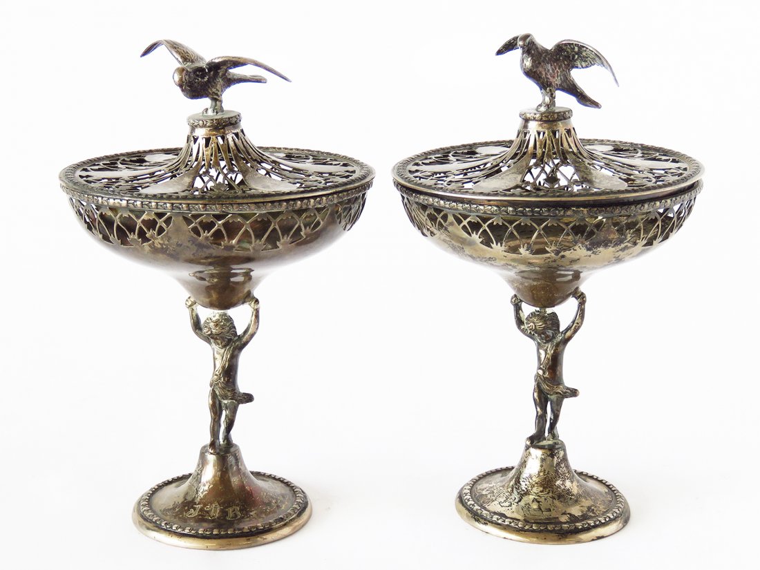 PR. ASPREY LONDON SILVER PLATE CACHEPOTS 19/20TH C. (1 of 8)