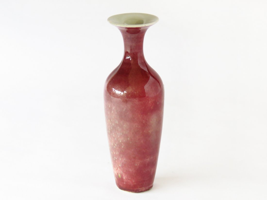 CHINESE PEACHBLOOM CABINET VASE SIGNED 19THC. (1 of 10)