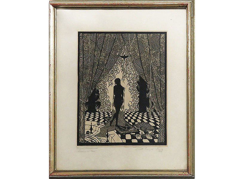 ART DECO CUT PAPER SILHOUETTE SIGNED DIEK (CARL NAGEL) (1 of 5)