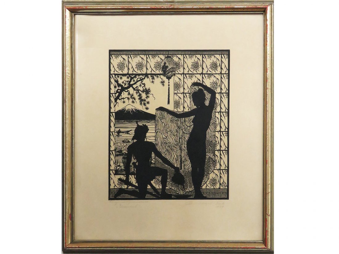 ART DECO CUT PAPER SILHOUETTE SIGNED DIEK (CARL NAGEL) (1 of 5)