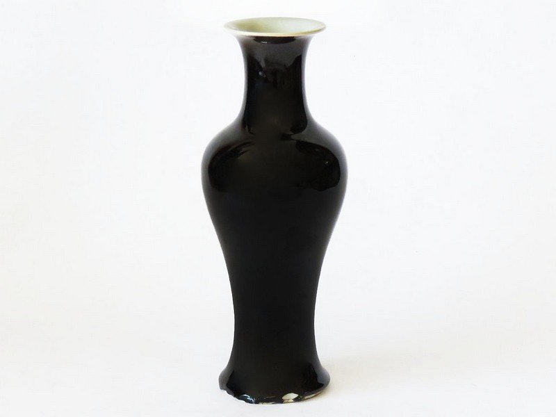 CHINESE MIRROR BLACK VASE 18/19TH C. (GLAZE CHIPS TO (1 of 4)