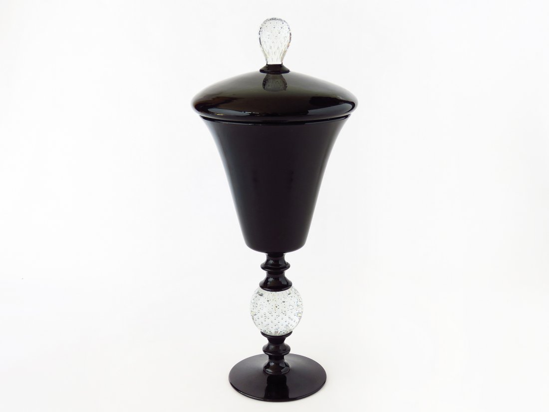 ART DECO ART GLASS POKAL (LARGE GOBLET) WITH LID, C. (1 of 5)